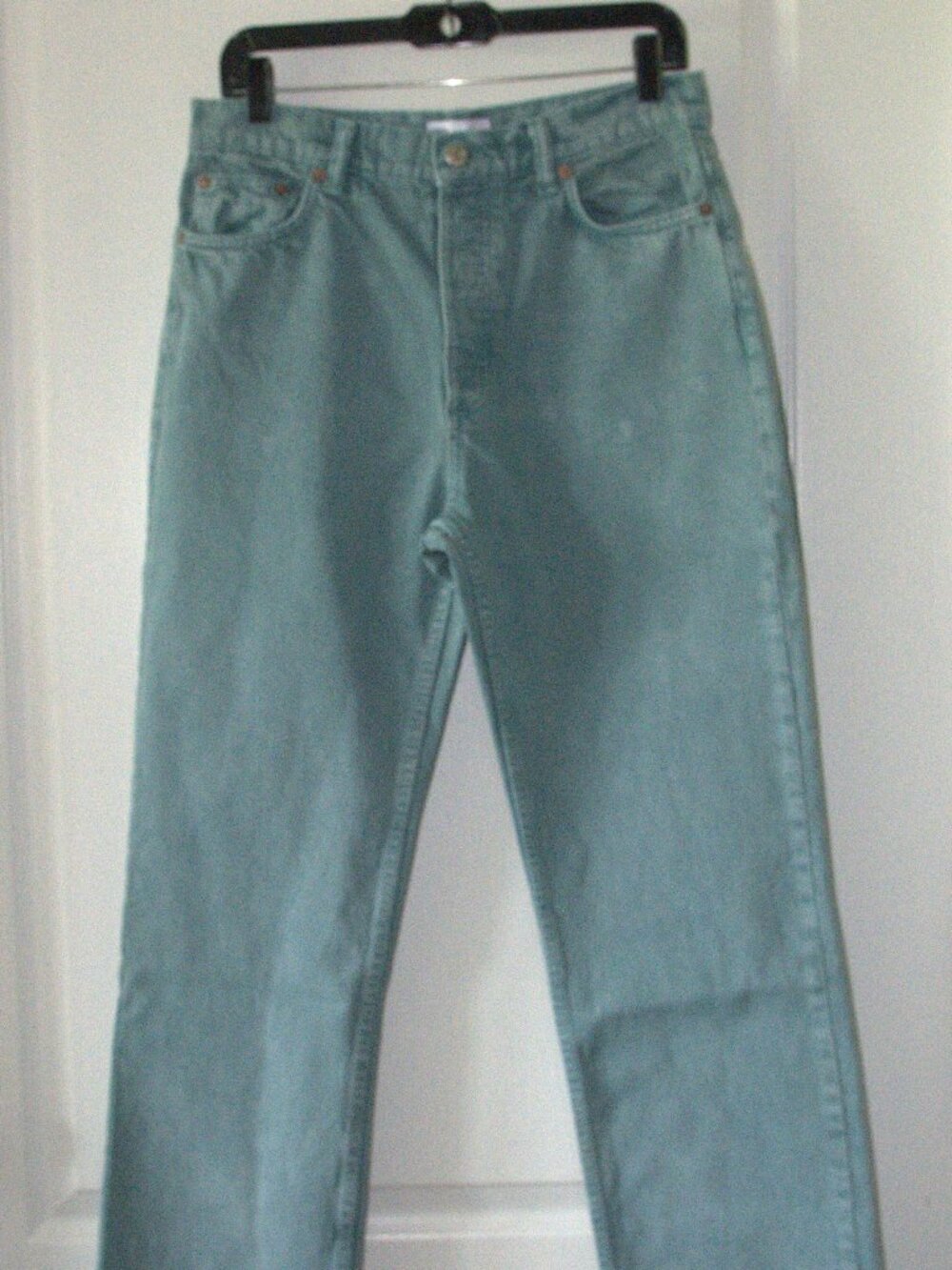 Zara Women's High Rise Button Fly Straight Leg Jeans size 8